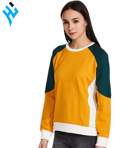 2025 última moda alta calidad liso cuello redondo pulóver 100% algodón suave logotipo personalizado mujer sudadera - Product Image 2