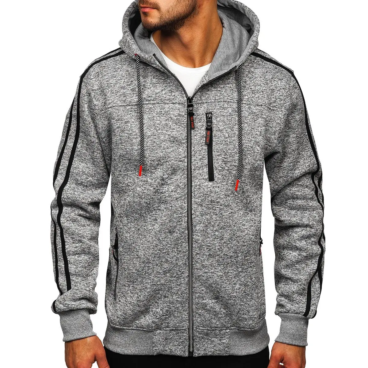 Sudadera con capucha estampada personalizada para hombre, sudaderas deportivas lisas con cuello con cremallera, jersey de talla grande, sudaderas con capucha, ropa