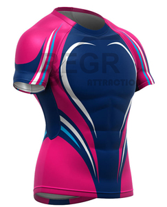 Custom Sublimated Compression Gym Shirts Long Sleeve BJJ Rashguard MMA <b>Mens</b> Rash Guard - Product Image 1