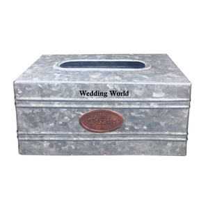 Boîte à mouchoirs carrée galvanisée Porte-serviettes design de haute qualité fait à la main Nouvelle boîte à mouchoirs en métal de haute qualité en gros - Product Image 2