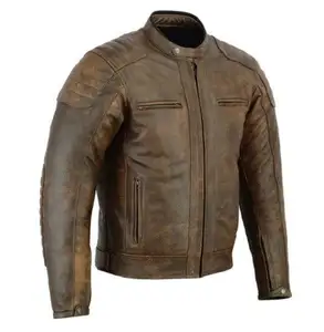 Motorcycle Racing Leather Biker Riding Jacket For Men