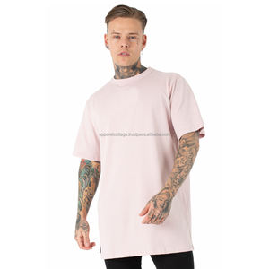 T-shirt Hip Hop à la mode d'été personnalisé pour hommes, coupe musclée ample, petite épaule tombante, longue ligne, col rond, streetwear à des prix abordables - Product Image 3