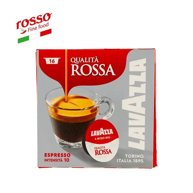 -Café Lavazza A Modo Mio Qualita ROSSA Espresso, 16 cápsulas, 7,5G, café italiano, hecho en Italia