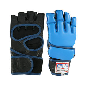 Gants Pro Mma pour entraînement de boxe et Arts martiaux, Logo personnalisé, gants Mma demi-doigt en cuir véritable - Product Image 2