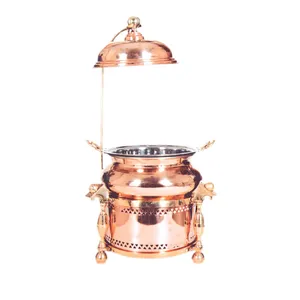 Top Quality Hot Food Server Buffet Food Warmer Chafing Dish With Hanger Stand Copper Plating Stylish Food Serving Chafing Dish