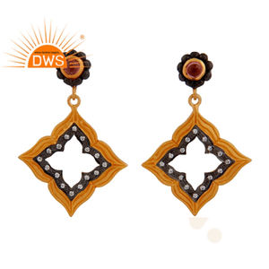 New Pink <b>Tourmaline</b> <b>Earrings</b> 18k Gold Plated Sterling Silver Fashion Drop <b>Earrings</b> Jewelry Supplier Classic Collection - Product Image 1