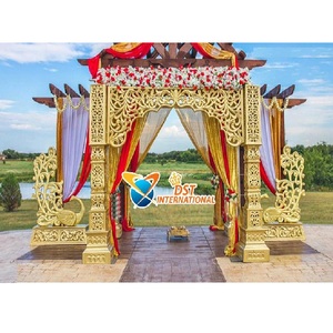 งานแต่งงานกลางแจ้ง ซุ้มทองสไตล์บอลลีวูด ซุ้มมหารานี สำหรับพิธีแต่งงานกลางแจ้ง ชายหาด งานแต่งงานอินเดีย ซุ้มมหารานี สหราชอาณาจักร - Product Image 1