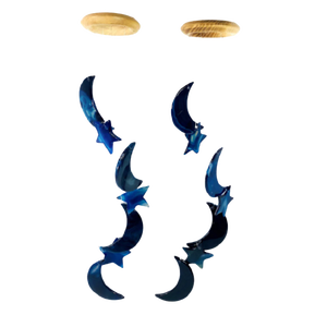 Carillón de viento de Navidad para el hogar, ágata azul en rodajas, ágata, media luna, estrella, carillones de viento, Ágata natural - Product Image 6