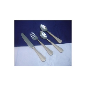 Ensemble de couverts de Table, or et acier inoxydable, vernis brillant, de luxe, moderne, qualité supérieure, 4 pièces - Product Image 1