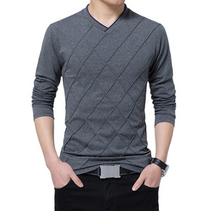 ผู้ชายลายออกแบบคอวีเสื้อยืดสบายๆเสื้อยืดสำหรับผู้ชายผ้าฝ้าย100% - Product Image 4