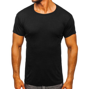Camiseta 100% de algodón para hombre, ropa blanca con estampado de logotipo personalizado liso de alta calidad, color negro, venta al por mayor - Product Image 3