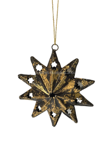 ของตกแต่งเทศกาลคริสต์มาส,ที่แขวนประดับคริสต์มาสดีไซน์รูปดาวสีน้ำตาลและสีเงินสำหรับตกแต่งบ้านของคุณ - Product Image 5