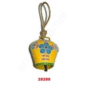 Yellow Painted Iron Sheet <b>Cow</b> <b>Bell</b> Wind Chime - Product Image 1