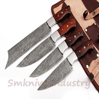 Couteau de chef de camping à pointe tombante en acier Damas fait main, 1 pièce, manche en bois (Modèle Smk1347) – Qualité industrielle, ODM/OEM disponible
