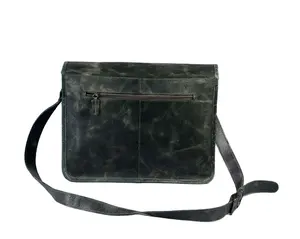 Кожаная сумка, сумка-мессенджер для ноутбука, зеленая сумка для ноутбука, Студенческая сумка из натуральной деревенской кожи, через плечо, унисекс