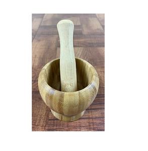 100%Wood Mortar Pestle Granite Stone Mortar and Pestle Set Natural Stone Garlic for Water <b>Safe</b> Product and Polished - Product Image 5