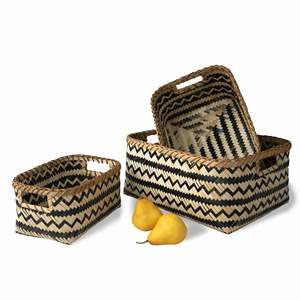 Cesta de almacenamiento tejida de bambú anidada, organizador decorativo, hecho en Vietnam - Product Image 2