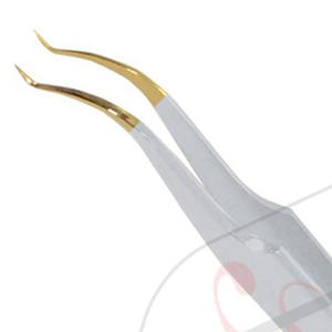Pince à épiler de Volume 90 degrés en forme V, pincettes courbées en or et blanc, pour Extension de cils, 9 pièces - Product Image 3