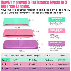 Bandas de resistencia para hacer ejercicio en la cadera, tejido para glúteos, Yoga, 3 unidades - Product Image 6
