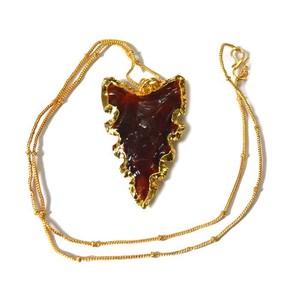 Collier en pointes de flèche en verre rouge américain classique, pierres naturelles de guérison, achat en ligne - Product Image 1