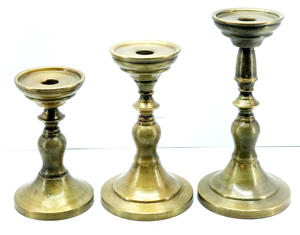 Round Cone Set of 3 High Quality Metal Candle Holder Gold Brass Antique Finish Garden Use Table Top Wedding Decor Candle Stand - Product Image 3