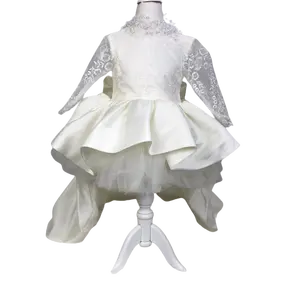 Высококачественное первоклассное современное роскошное белое детское платье на день рождения для девочек оптовая продажа настраиваемые платья для девочек на свадьбу День рождения