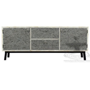 Soporte de unidad de TV europeo moderno y personalizado de mediados de siglo, nuevos muebles con incrustaciones de hueso antiguo para comedor y sala de estar, tamaños estándar - Product Image 2