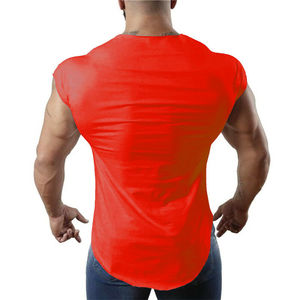 Camiseta sin mangas de entrenamiento para hombre, chaleco de Fitness sólido para gimnasio, entrenamiento corporal, con estampado personalizado, diseños OEM - Product Image 6