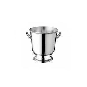 Cubo enfriador de vino clásico ecológico de acero inoxidable plateado con asa para fiestas - Product Image 1