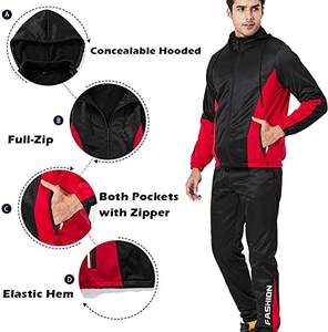 Ensemble de survêtement de sport à fermeture éclair complète personnalisé pour adultes Plus Size Survêtement de sport d'hiver à séchage rapide Logo imprimé Respirant - Product Image 5