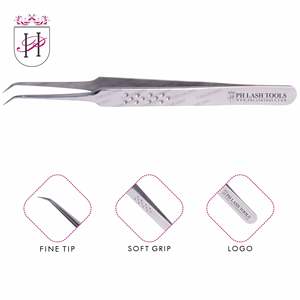 Pince à cils, pince à épiler professionnelle pour extension de cils avec design à pois 6mm 45 degrés - Product Image 4