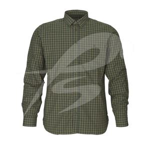 Chemise de pêche à manches longues pour homme et femme, 100% coton, grande taille, respirante, de haute qualité, à carreaux See Land Warwick, col rabattu - Product Image 3