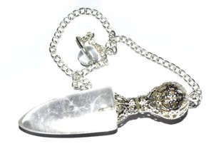 Agate Gemstone Feng Shui Bullet Metal Pendulum with <b>Silver</b> Chains Carved Engraved for Home Decoration - Product Image 2