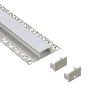 2 medidor de Gesso-em Recesso Slim LED Canal com Flange de Alumínio para LED Tira Perfil De Alumínio CONDUZIU com Difusor