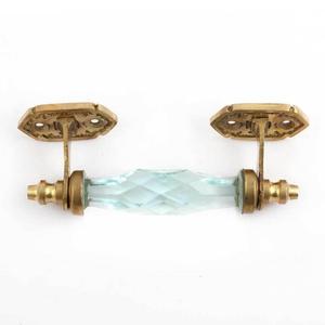 Poignée de porte en laiton de style vintage antique, en cristal blanc taillé, objet de collection, 8 pouces - Product Image 4