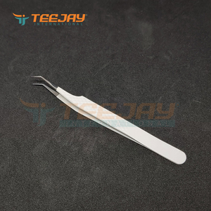 OEM/ODM Nuevo Kit de Pinzas para Pestañas de 5 Piezas con Recubrimiento en Polvo Blanco Mate y 1 Espejo, Personalizado de Fábrica, para Estudiantes Principiantes - Product Image 6