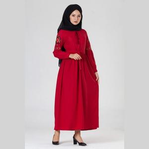 Vestido Musulmán AJM 2020 2021 Color Granate, Estilo Burka Caftán Jilbab de Dubái, Últimos Diseños y Estilos de Abaya de Pakistán, Nuevo y Popular - Product Image 1