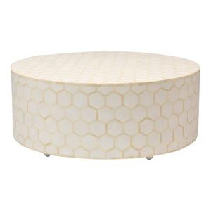 Table basse hexagonale en os incrusté de chevron, style moderne et luxueux, best-seller, meubles de salon, artisanat de qualité indienne - Product Image 6