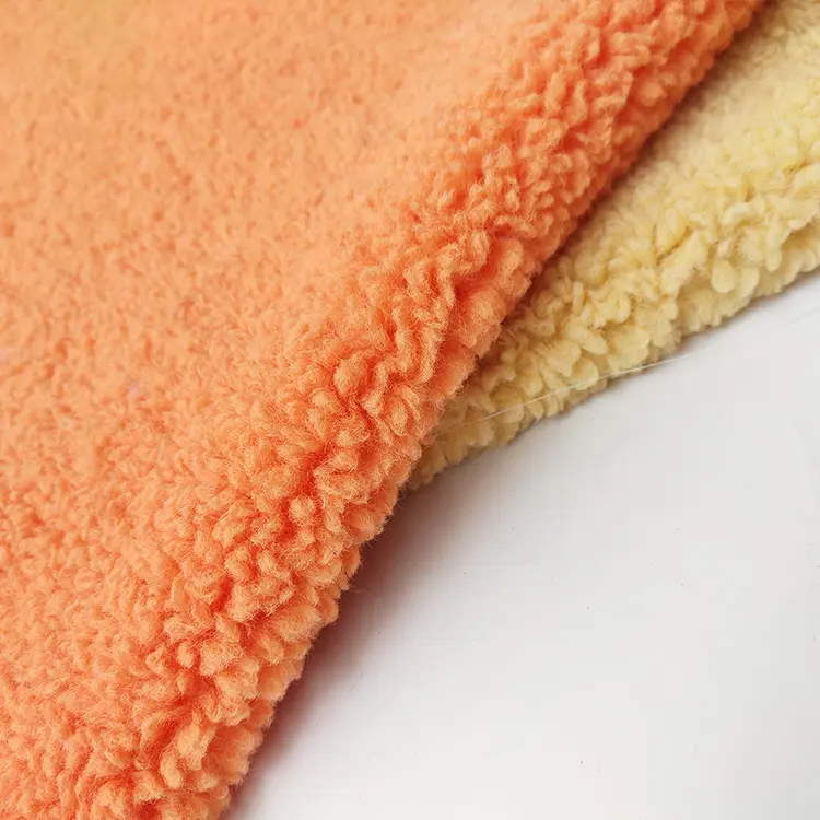 Flat dyeing 100% polyester coral fleece fake fur hometextile plush rainbow fabric