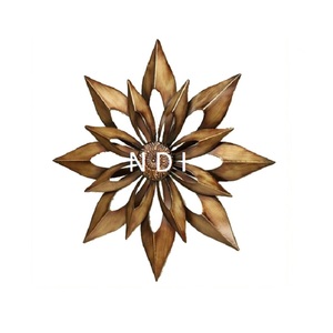 Accessoires décoratifs d'art de mur en métal de concepteur gravé à la main de forme arrondie de style moderne pour l'art de mur de décoration de maison et d'hôtel - Product Image 2