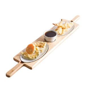 Modern Multi Purpose Natural Wooden Cheese Cutting Board with Handle Bamboo Plate for Restaurant Hotels Home - Product Image 2