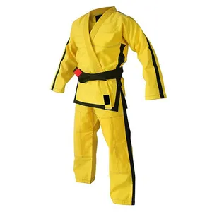 Conjunto de algodão unisex para treinamento, roupa esportiva personalizada de marca artística marcial para karate judo taekassistdo gi