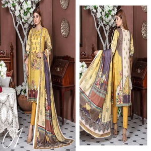 เสื้อผ้าอินเดียและปากีสถานสำหรับผู้หญิงผ้าคอตตอนพิมพ์ลายพื้นเมืองปากีสถาน - Product Image 2