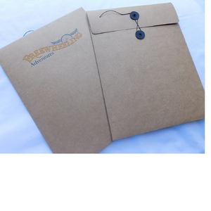 Enveloppe portefeuille en papier kraft sur mesure avec logo imprimé et cordon pour promotions commerciales - Product Image 1