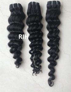 Mechones de pelo humano virgen sin procesar, grado de templo indio alineado, Real, suelto, vendedor directo de la India - Product Image 4