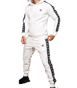 Conjunto Deportivo Personalizado de Dos Piezas para Hombre, Unisex, Primavera, Color Sólido, Pantalones Deportivos de Poliéster y Terciopelo, Corte Ajustado, para Adultos 2025 - Product Image 1