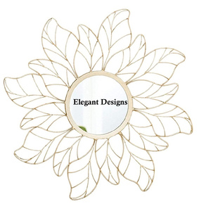 Miroir mural rond galvanisé à la main miroir en métal suspendu décoratif bon marché pour la décoration de la chambre - Product Image 2