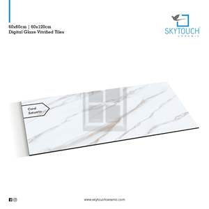 Porcelanato กระเบื้องพอร์ซเลนมันเงาสีเบจสีเทามันวาวสูงกระเบื้องปูพื้นเซรามิกสำหรับโครงการโรงแรม - Product Image 2