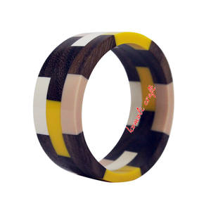 Combination Wood Resin Jewelry Bangle Cuffs of Customized Designing in Any Color - Product Image 2