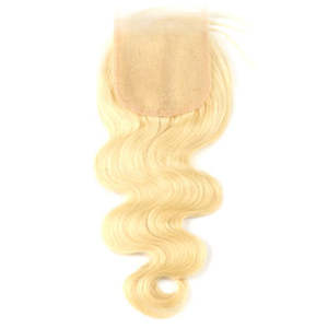 Blond Doux Remy Wefted Vierge Indien Brésilien Extensions de Cheveux Humains Non Transformés Fermeture en Dentelle avec Vagues Alignées Cuticule - Product Image 5